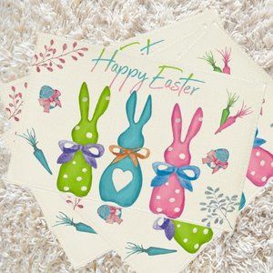 Easter Placemats Bunny Decor Spring Cottage Farmhouse Floral Table Decorations